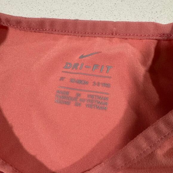 Nike Toddler Girl 3T Coral Dri-Fit Long Sleeve Shirt - Picture 3 of 5